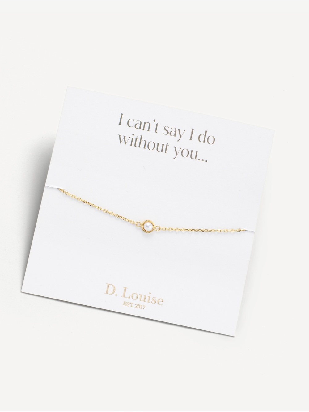 D. Louise Bridesmaid Dainty Pearl Bracelet Gold